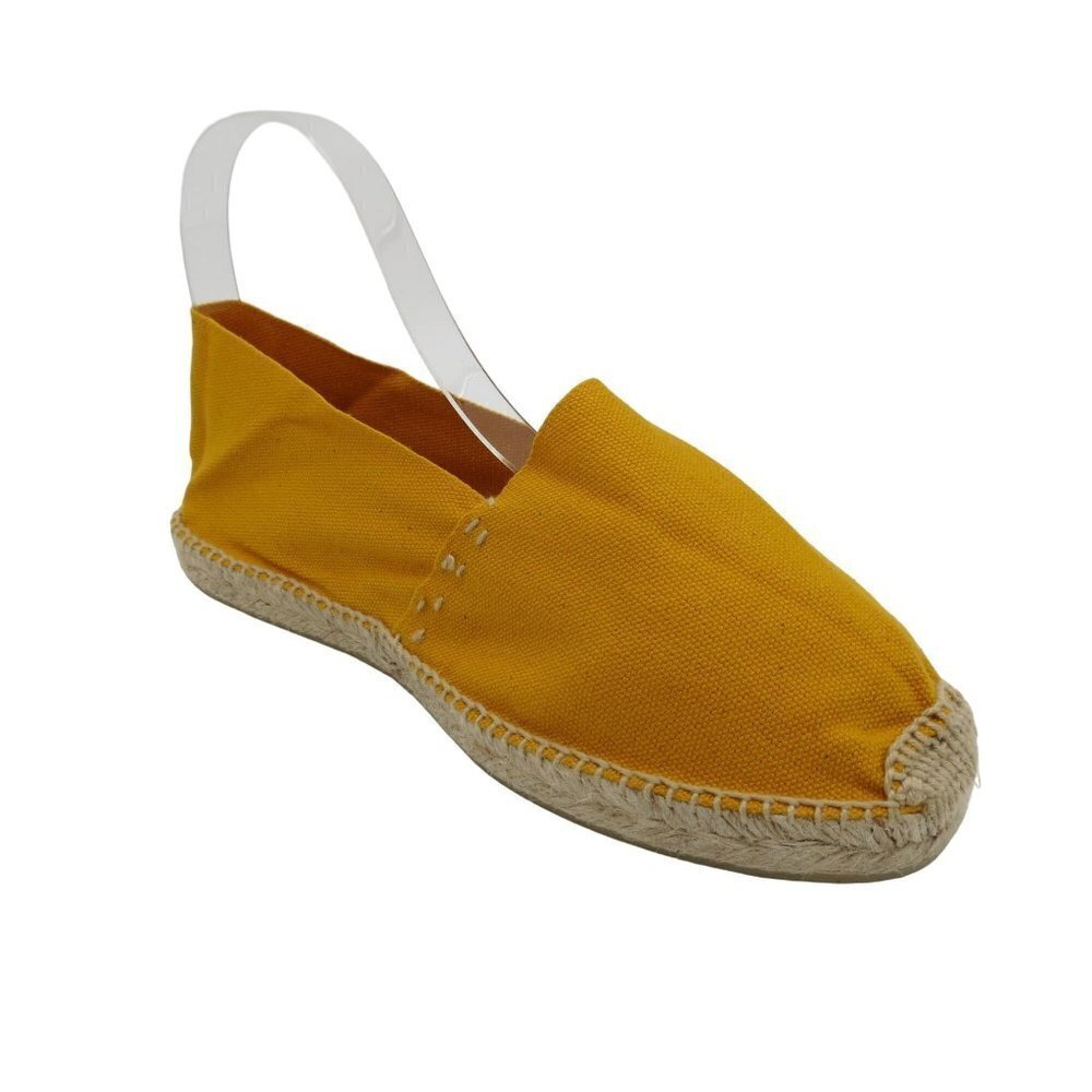 DIEGOS Golden Amber Canvas Flat Espadrilles Handmade in Spain 42 NWOT
